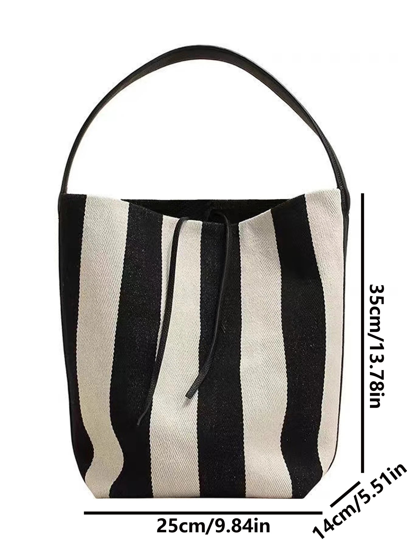 "Stripe Wide Shoulder" Tote Bag