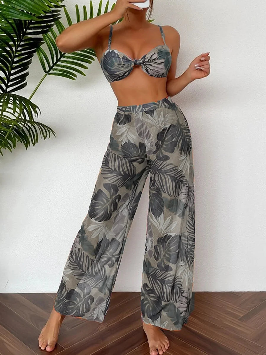 "2026 3-Piece Women's Bikini" W/ Long Pants Swimsuit