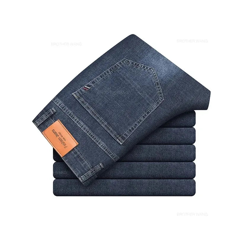 Men's Elastic Straight Leg Jeans