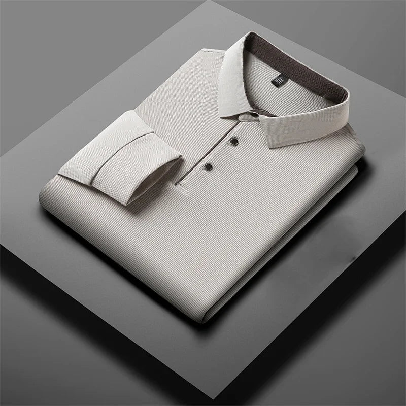 Men's Business Casual Long-Sleeved Polo
