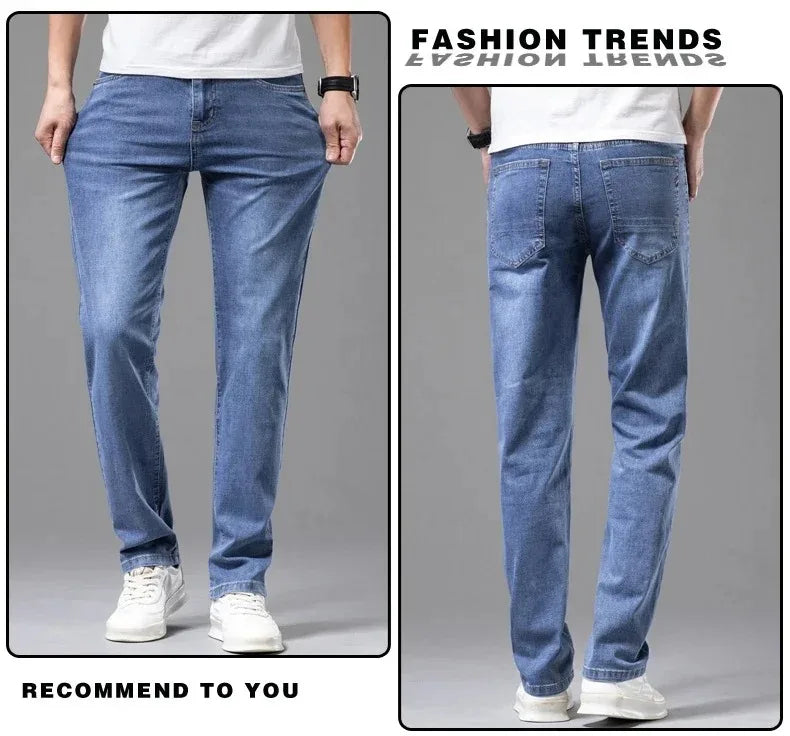 Men's Elastic Straight Leg Jeans