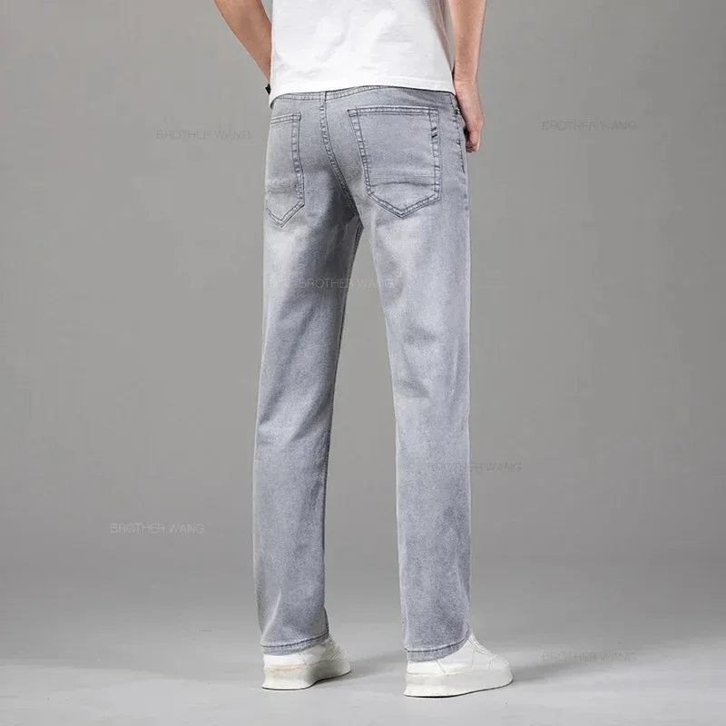Men's Elastic Straight Leg Jeans
