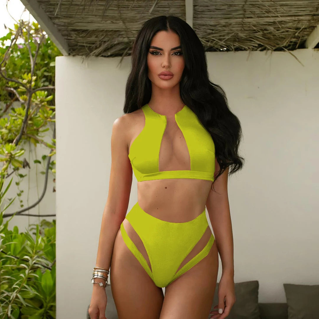 "'25 High Waist" Brazilian Bikini Set