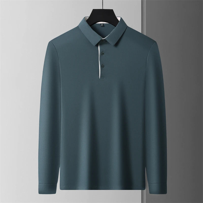 Men's Business Casual Long-Sleeved Polo