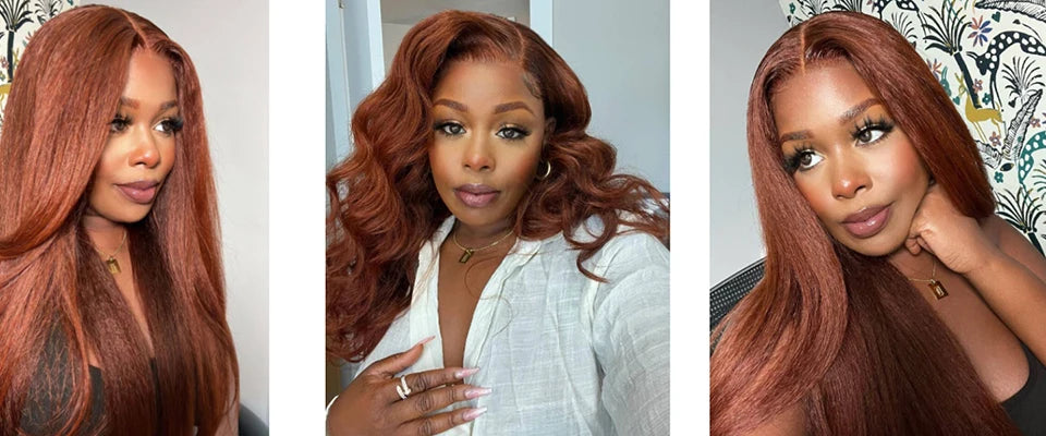 "Reddish Brown Kinky" Wig