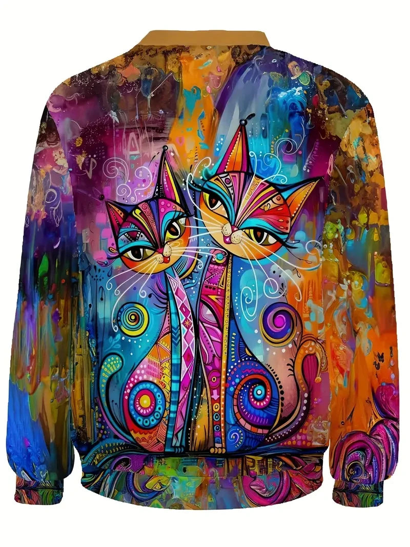"3D Print" Cat Graphic Sweat