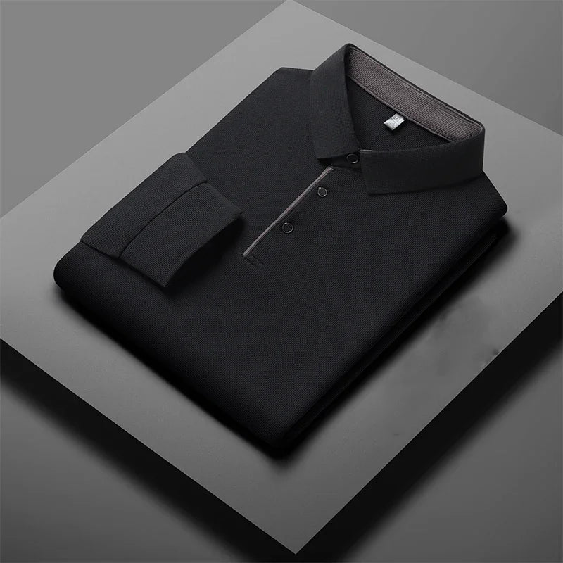 Men's Business Casual Long-Sleeved Polo