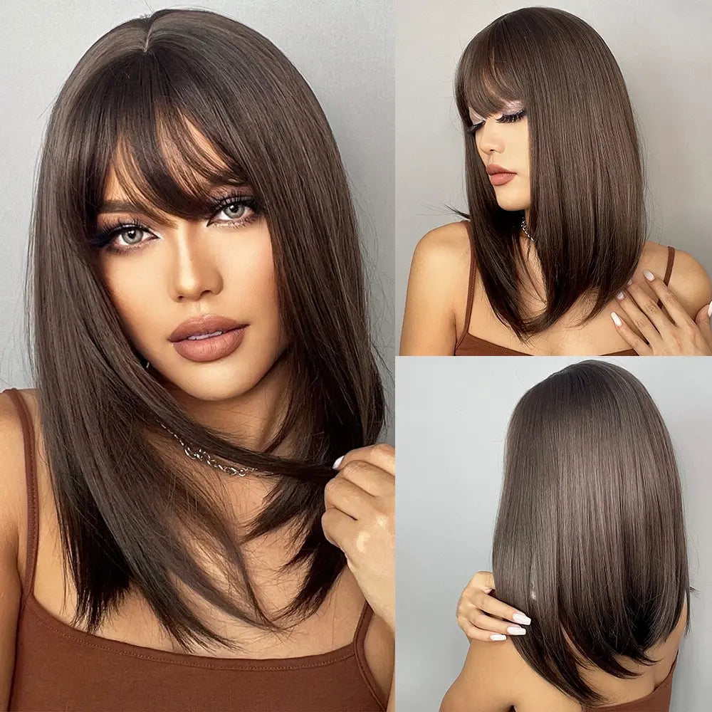 "Short Straight Natural" Bob Wig