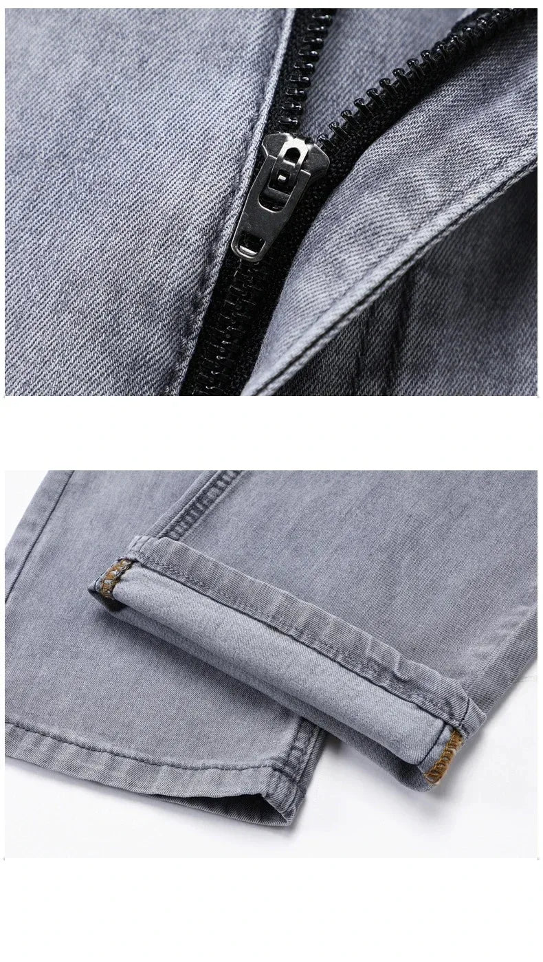 Men's Elastic Straight Leg Jeans