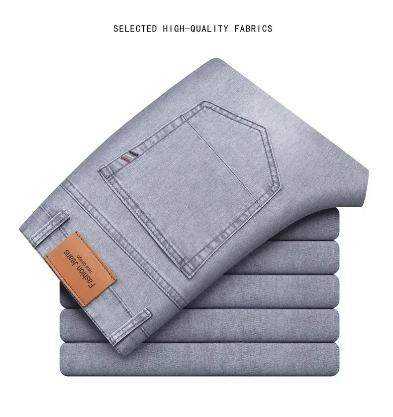 Men's Elastic Straight Leg Jeans
