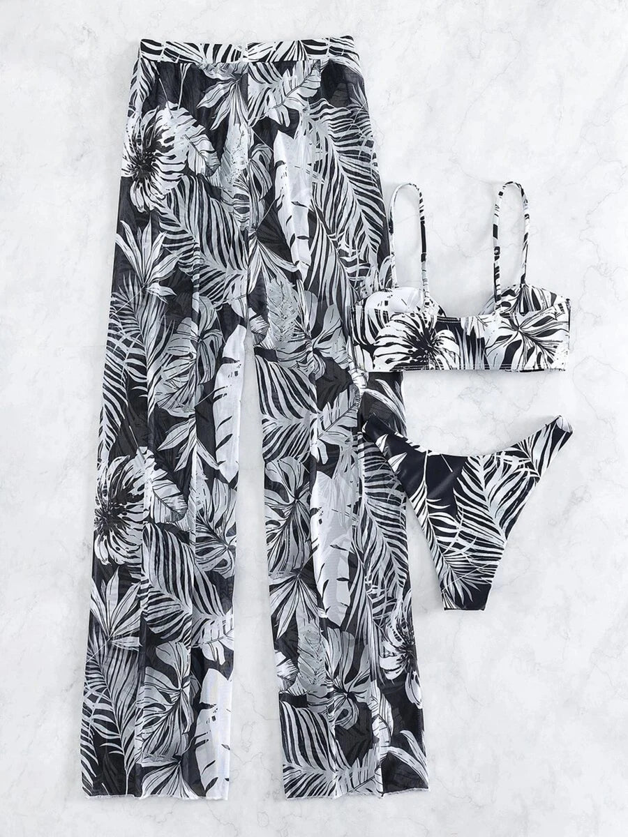 "2026 3-Piece Women's Bikini" W/ Long Pants Swimsuit