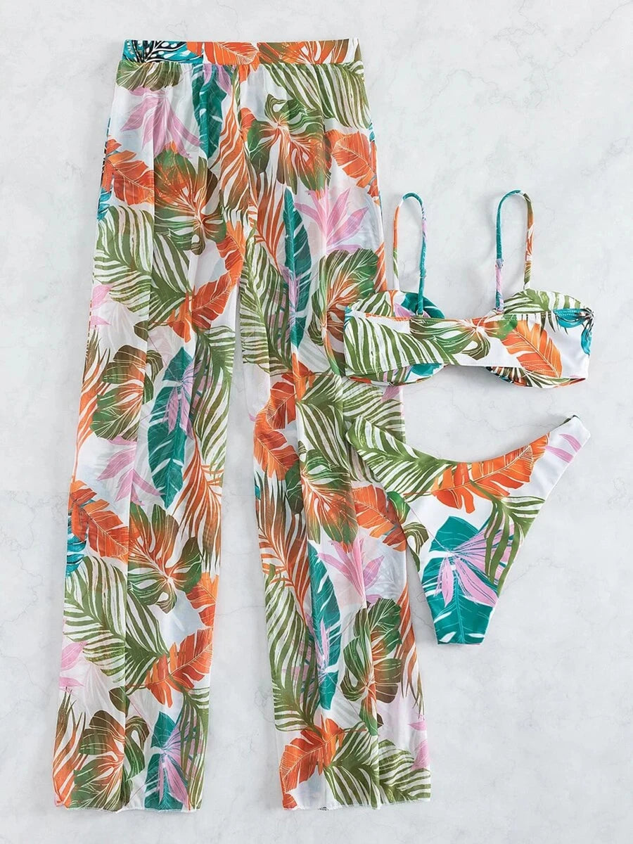 "2026 3-Piece Women's Bikini" W/ Long Pants Swimsuit