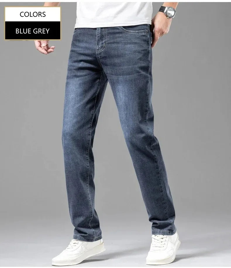 Men's Elastic Straight Leg Jeans