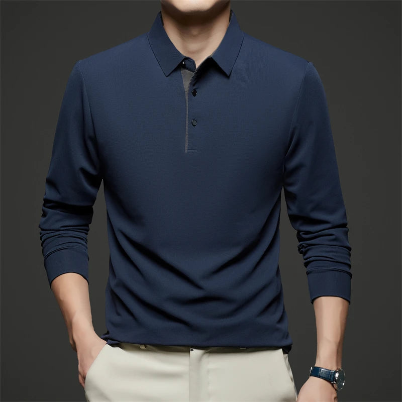 Men's Business Casual Long-Sleeved Polo