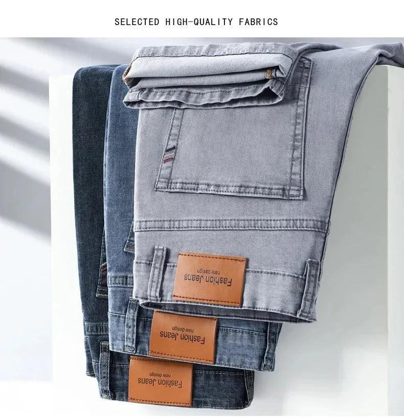 Men's Elastic Straight Leg Jeans