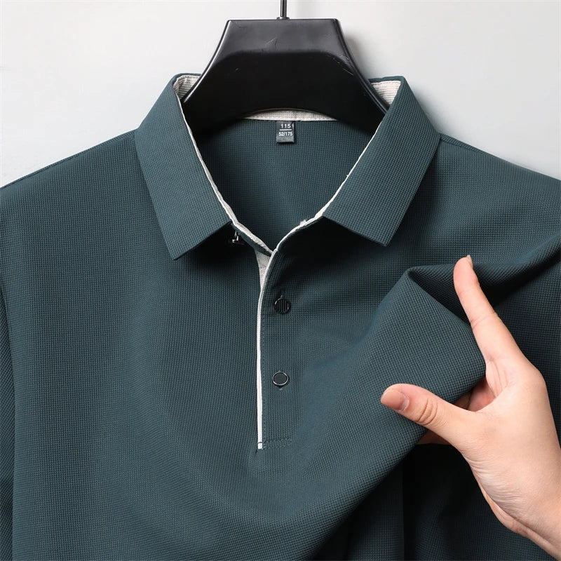 Men's Business Casual Long-Sleeved Polo