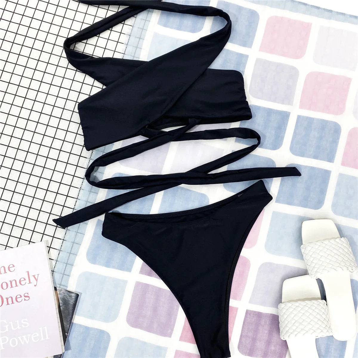 "Sexy Summer High Neck Cross" Bikini Set