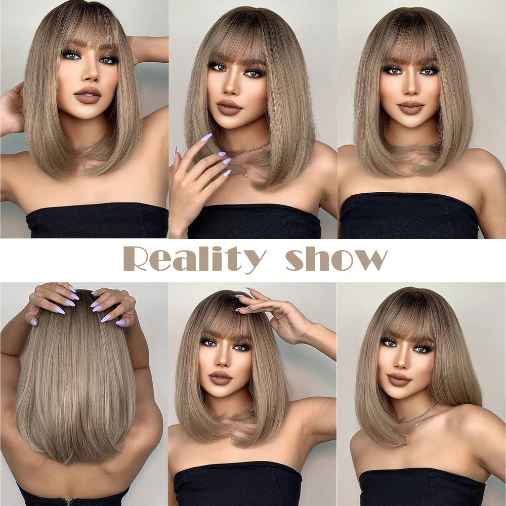 "Short Straight Natural" Bob Wig