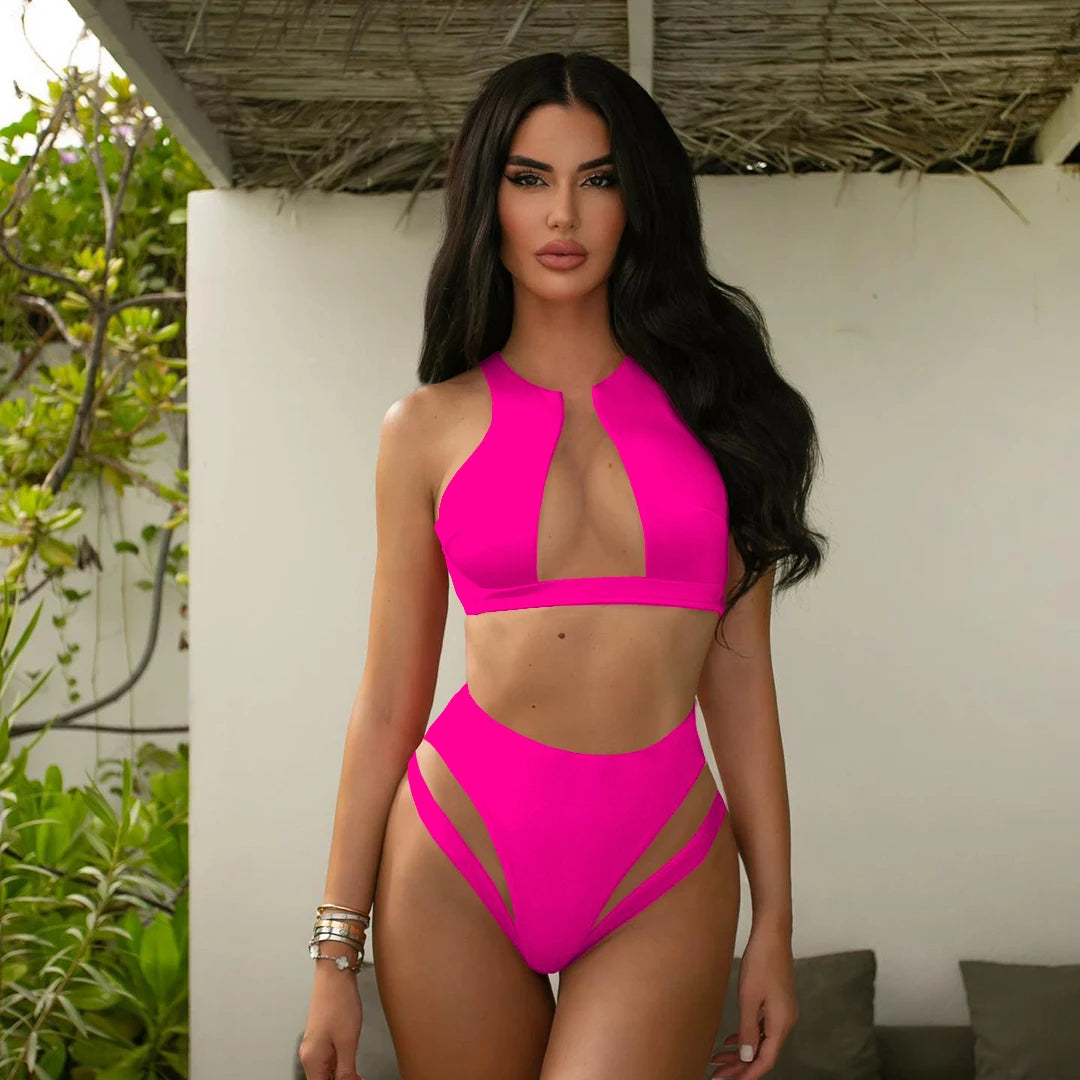 "'25 High Waist" Brazilian Bikini Set