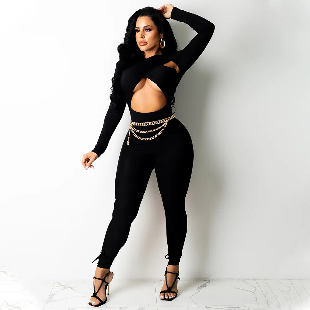 "Sexy Women's" Cross Strap Jumpsuit