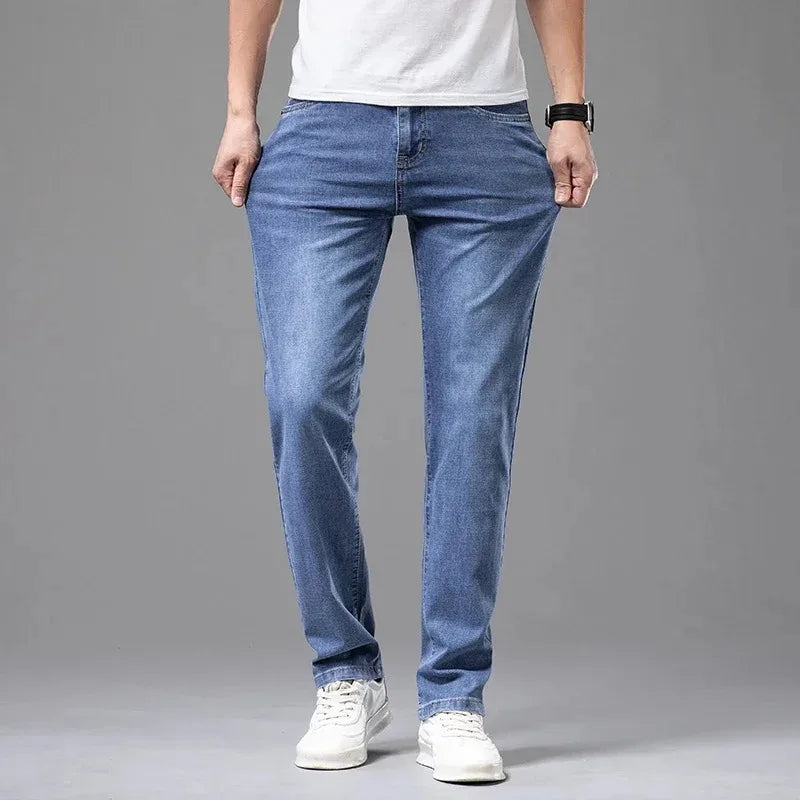 Men's Elastic Straight Leg Jeans