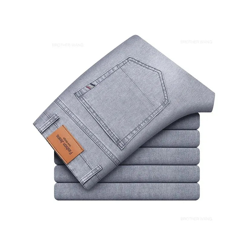 Men's Elastic Straight Leg Jeans