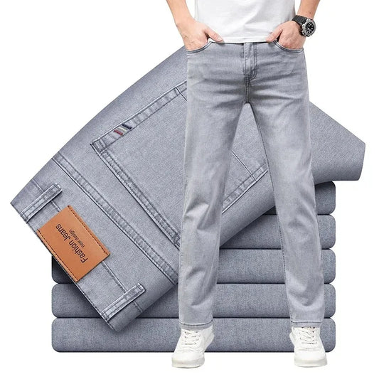 Men's Elastic Straight Leg Jeans