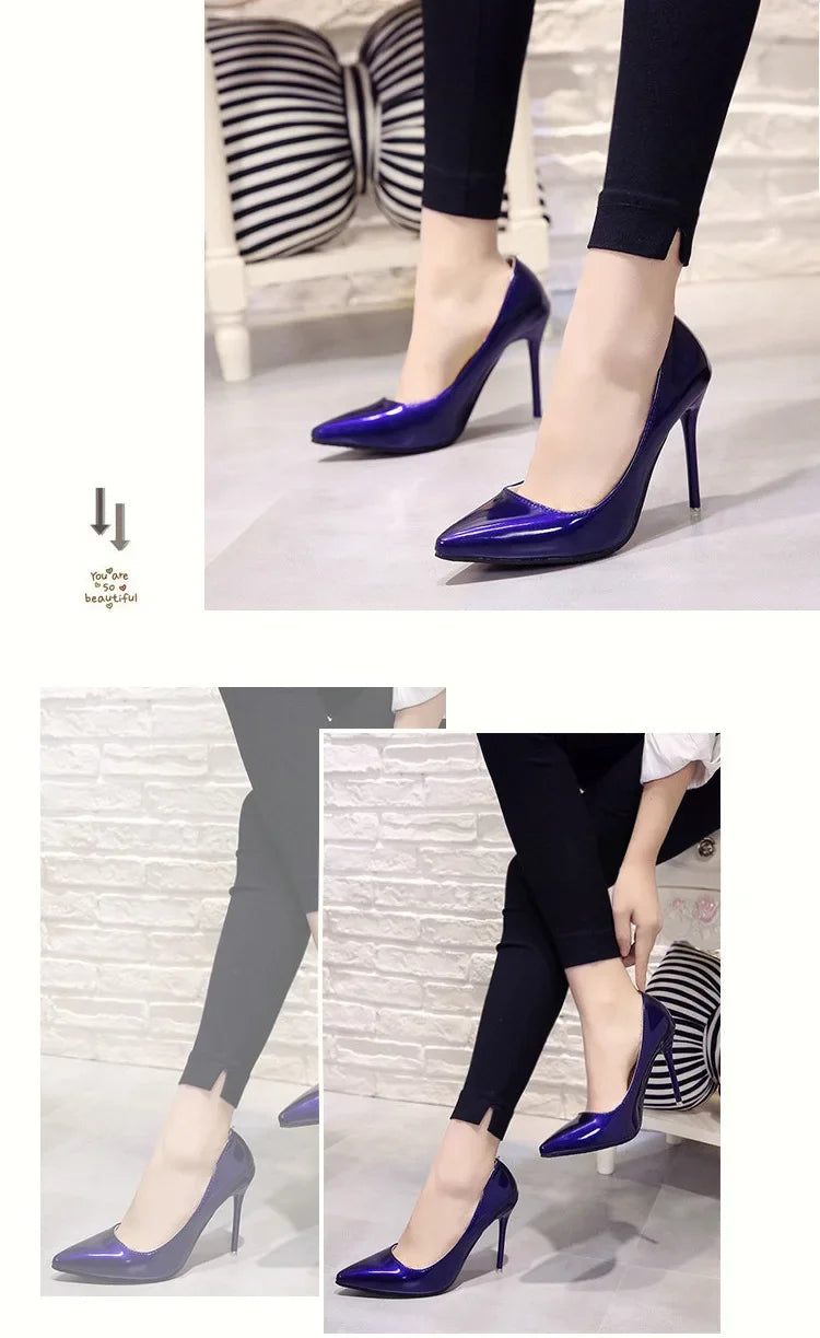 "Assorted Patent Leather" High Heel Pumps