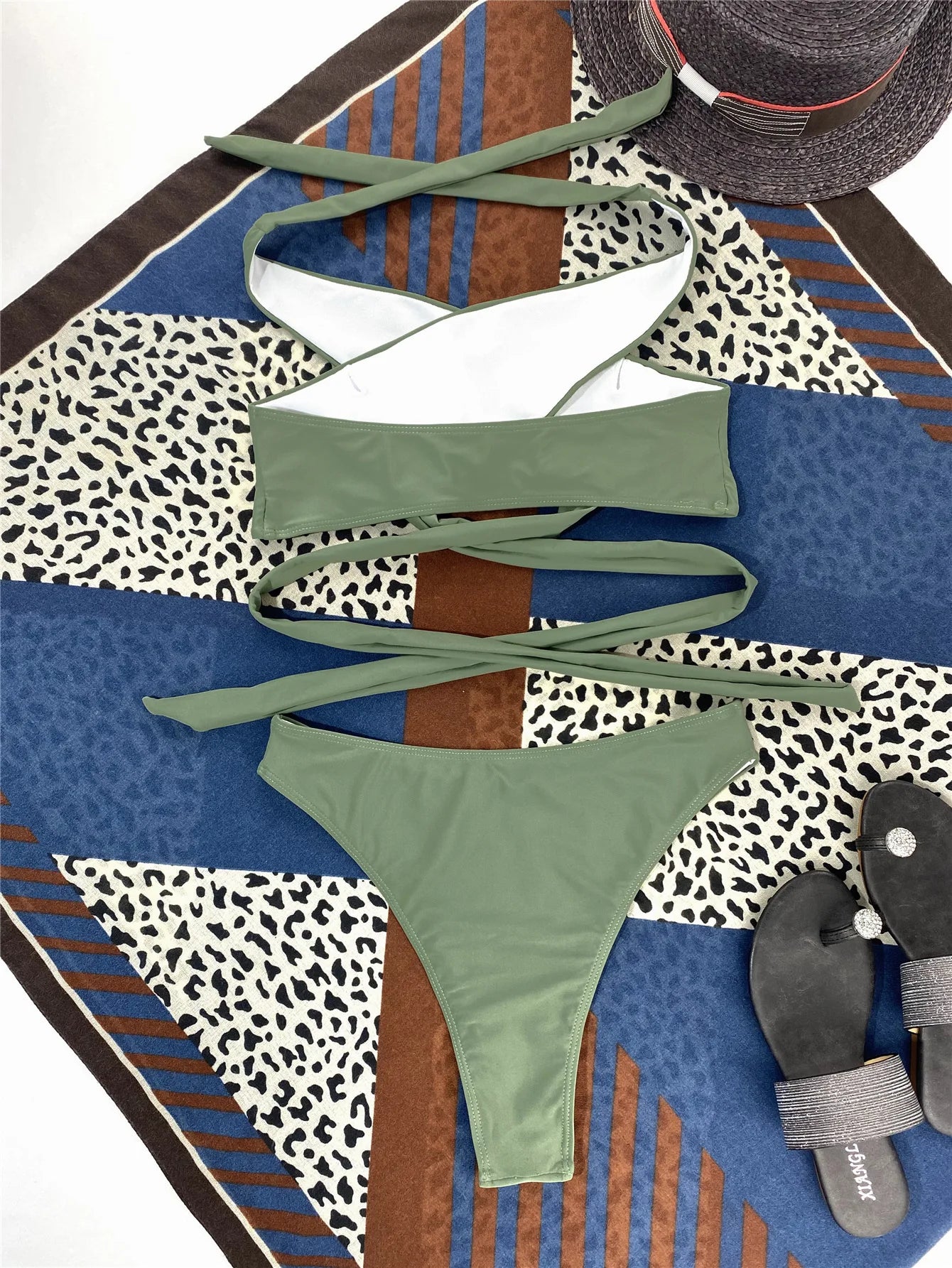 "Sexy Summer High Neck Cross" Bikini Set