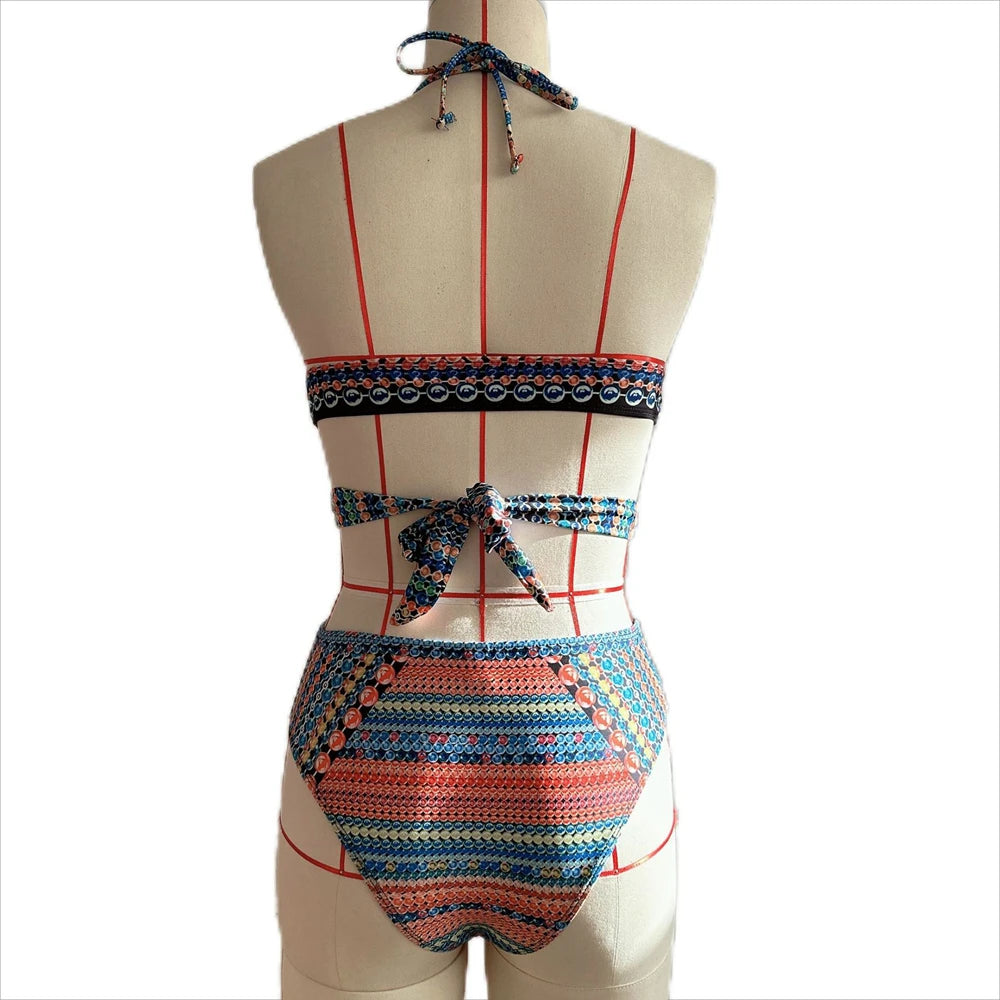 "3pc Retro Shawl" Swim Set