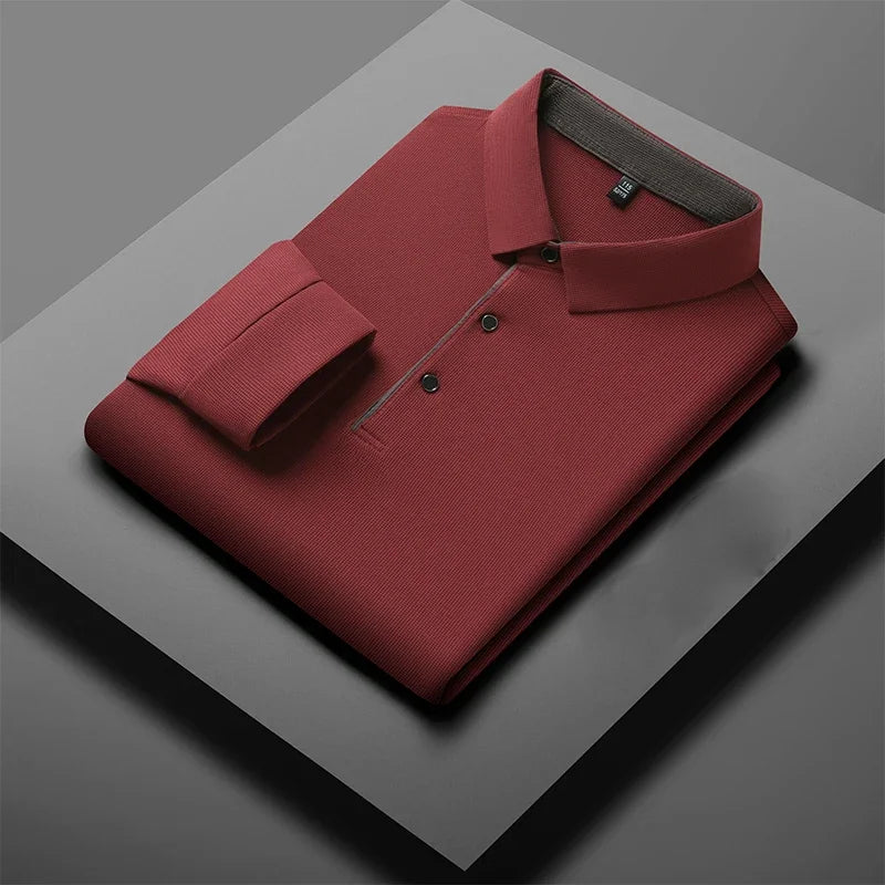Men's Business Casual Long-Sleeved Polo
