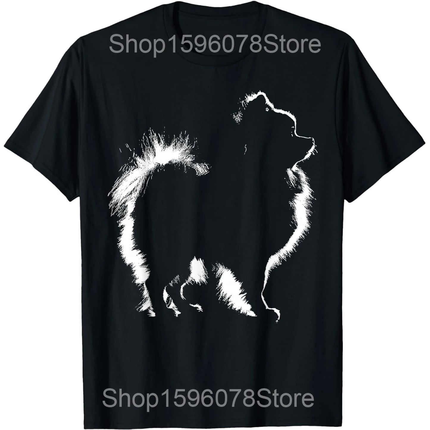 Black Pomeranian Dog Face Tee