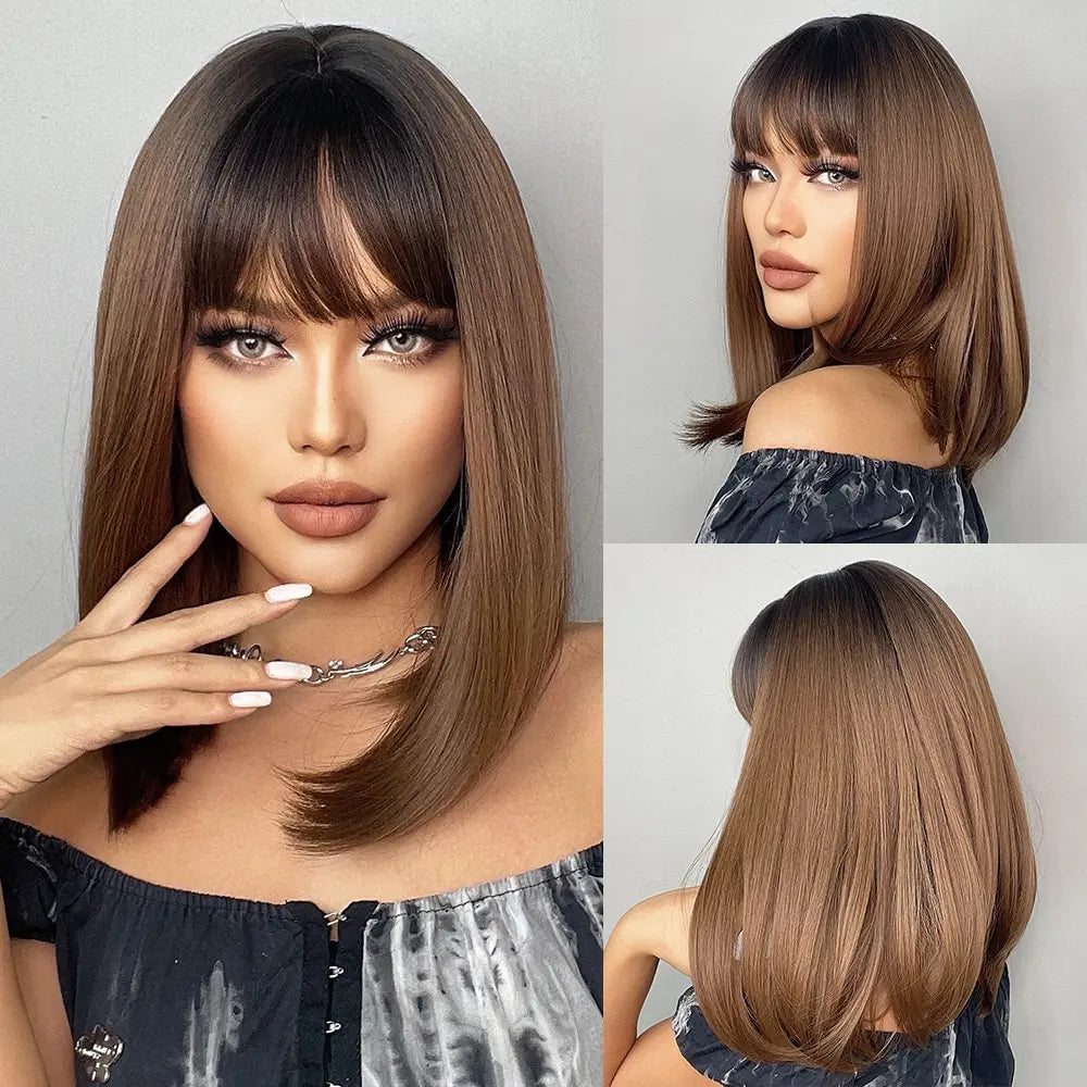 "Short Straight Natural" Bob Wig