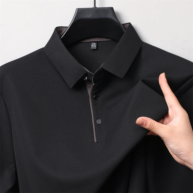 Men's Business Casual Long-Sleeved Polo