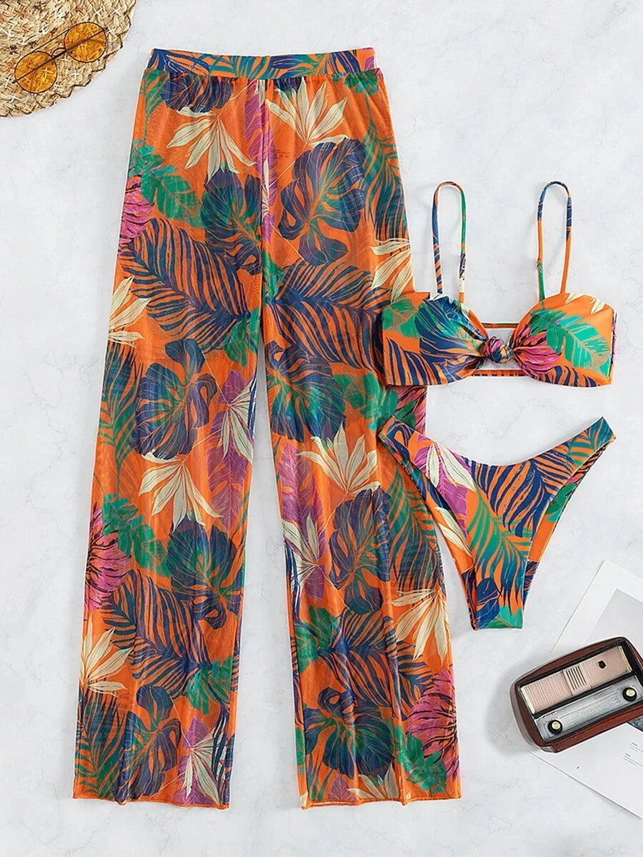 "2026 3-Piece Women's Bikini" W/ Long Pants Swimsuit