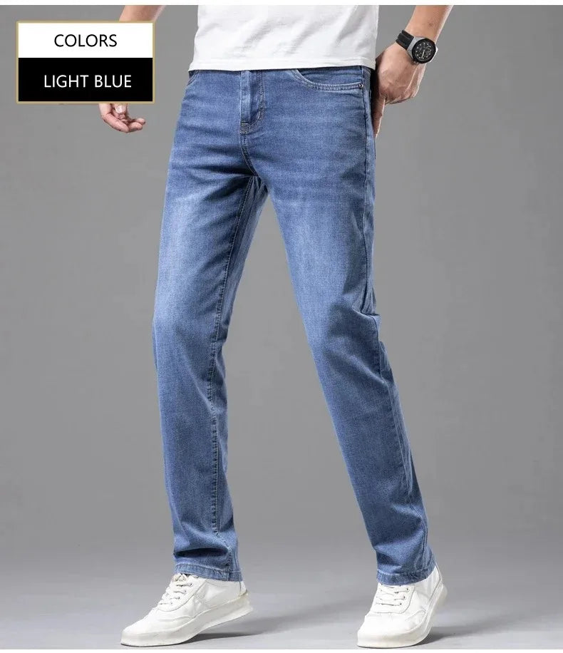 Men's Elastic Straight Leg Jeans