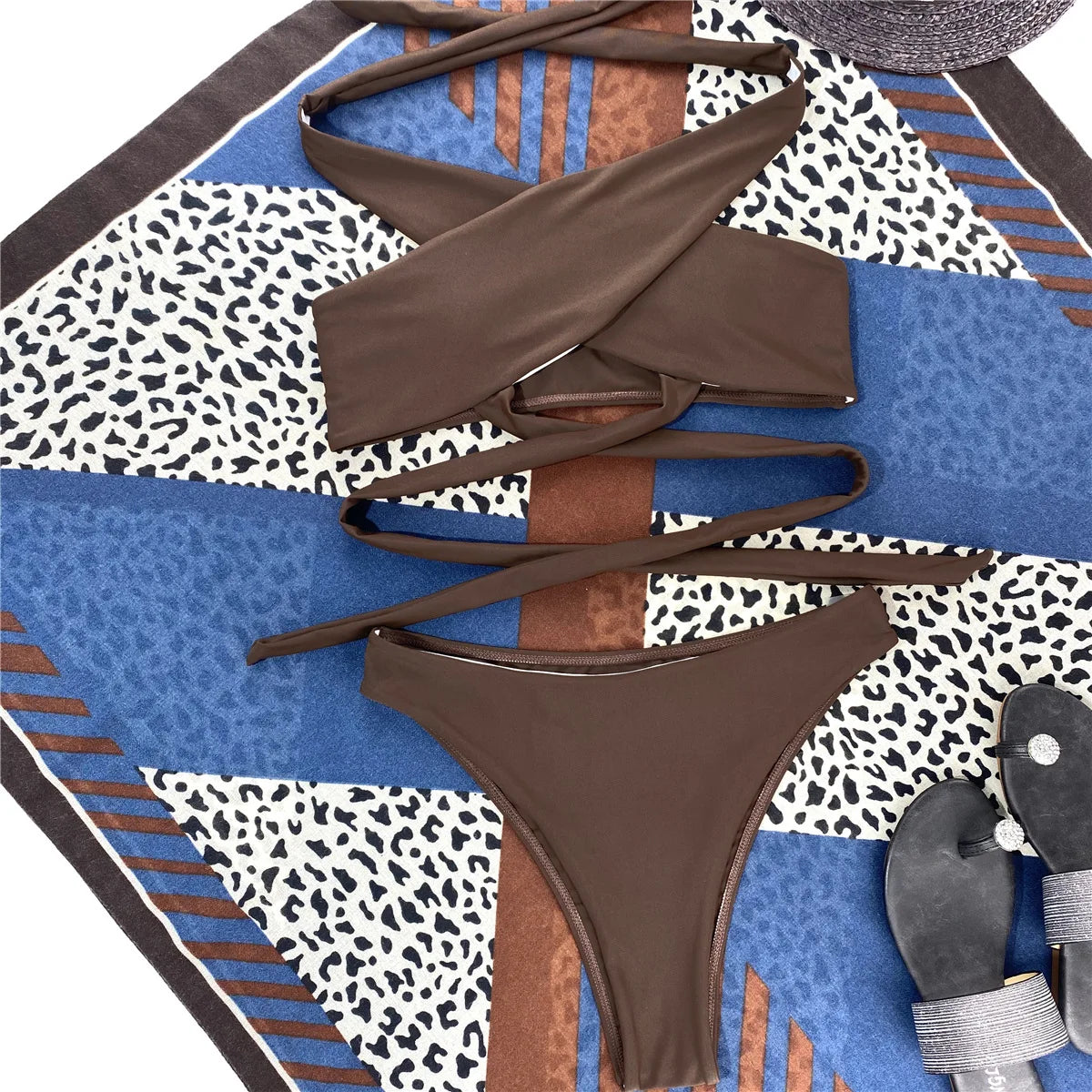 "Sexy Summer High Neck Cross" Bikini Set