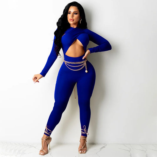 "Sexy Women's" Cross Strap Jumpsuit