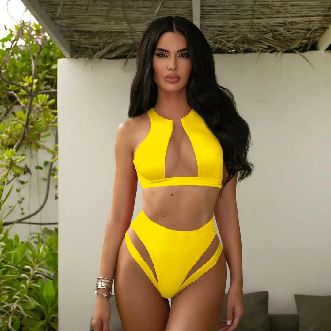 "'25 High Waist" Brazilian Bikini Set