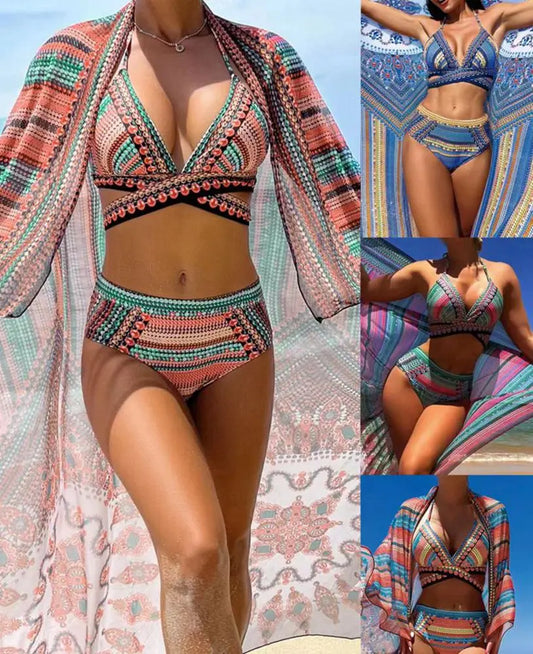 "3pc Retro Shawl" Swim Set