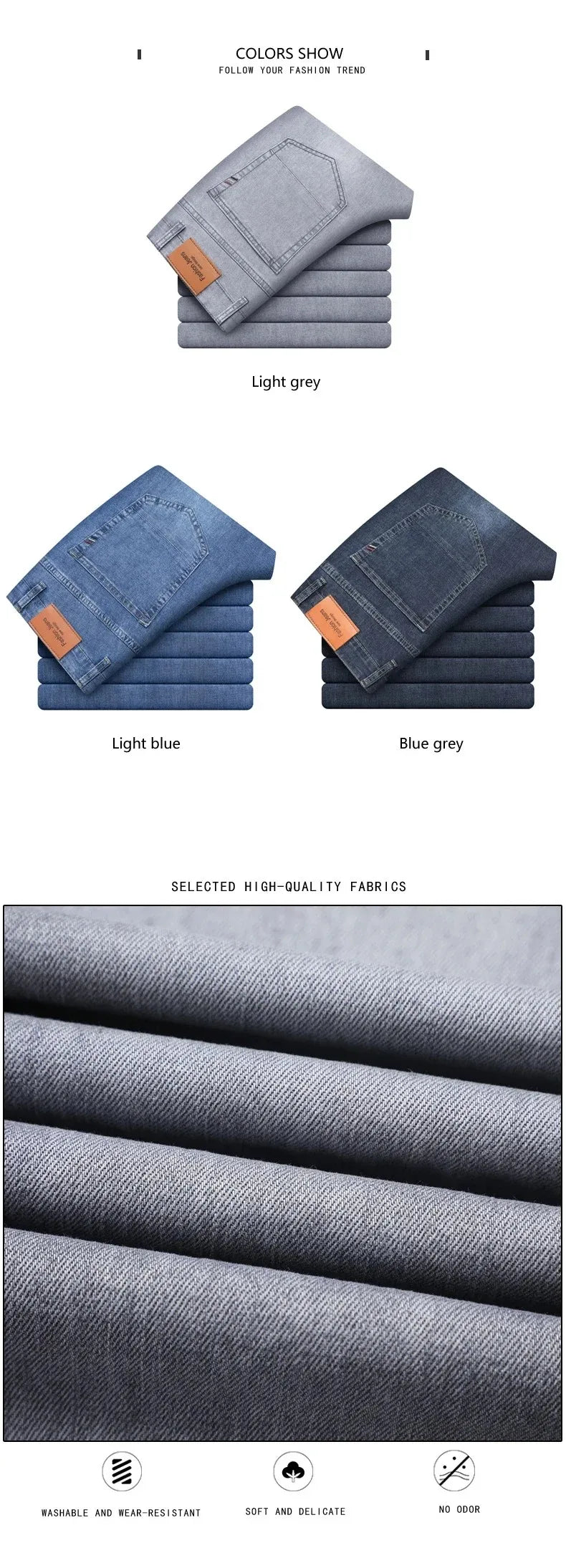 Men's Elastic Straight Leg Jeans