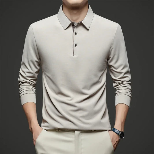 Men's Business Casual Long-Sleeved Polo
