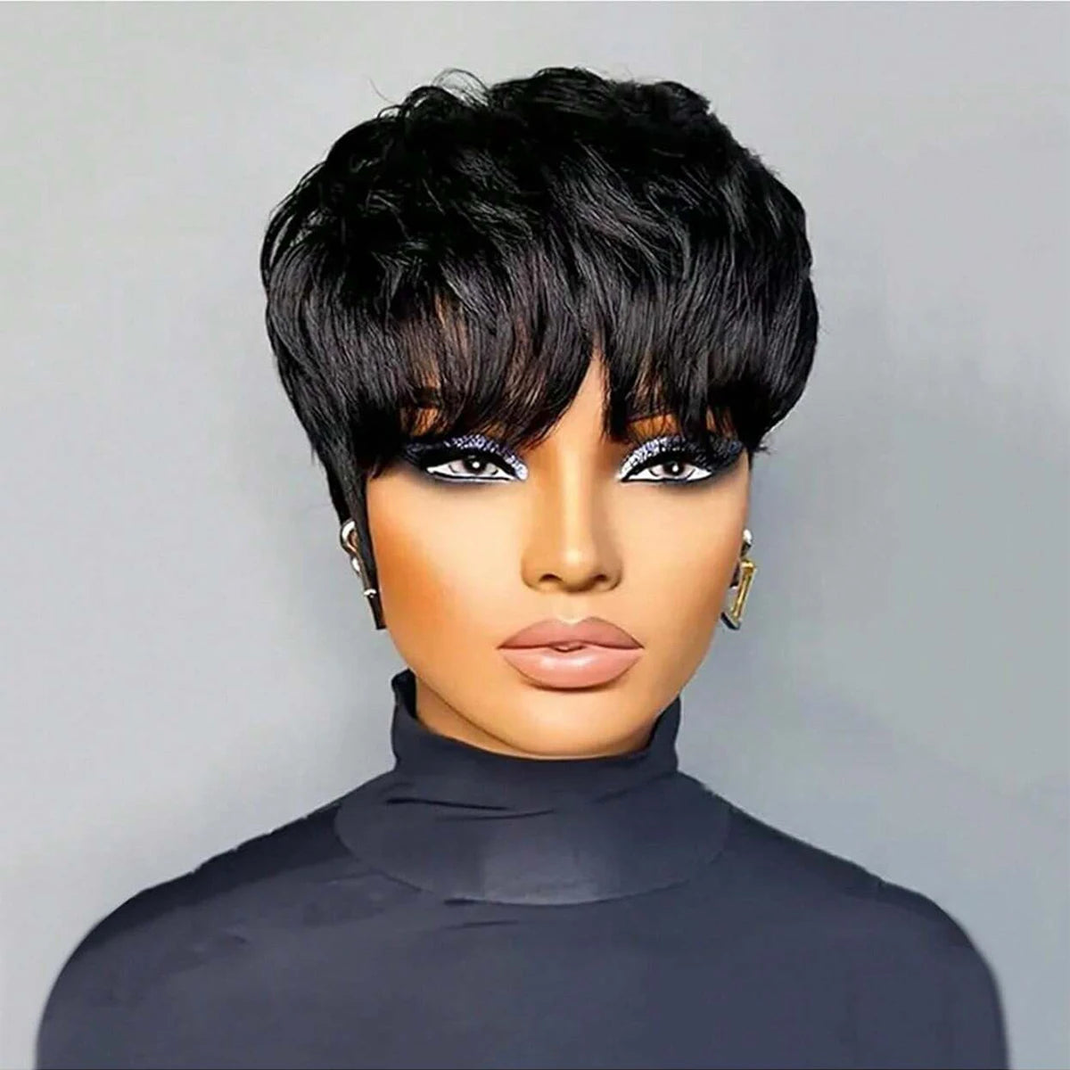 Short Black Pixie Cut Bob Wig