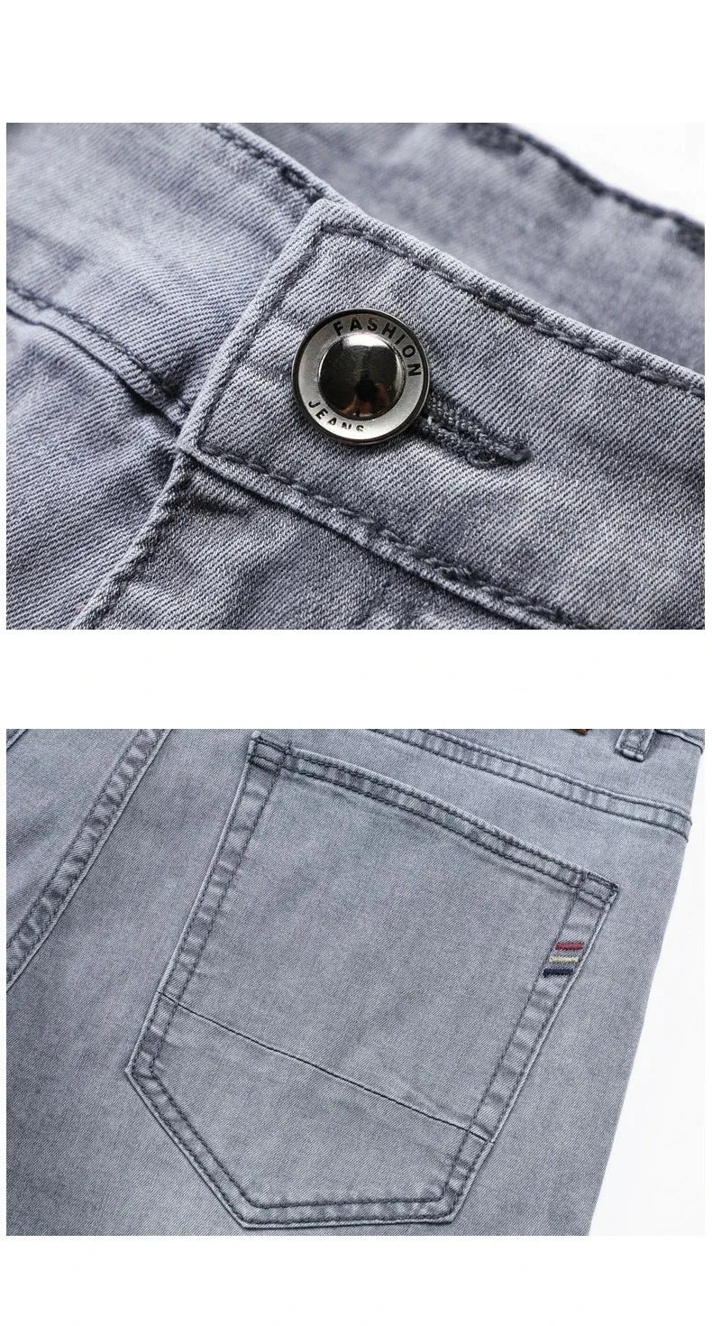 Men's Elastic Straight Leg Jeans