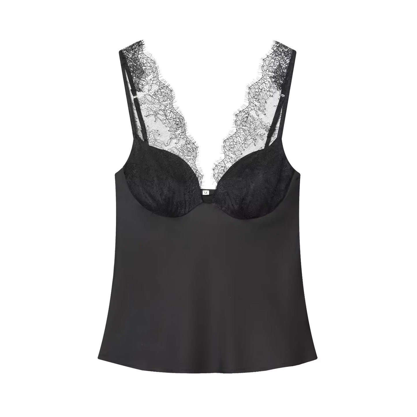 Sexy Lace Splice Sling Sleeveless Top