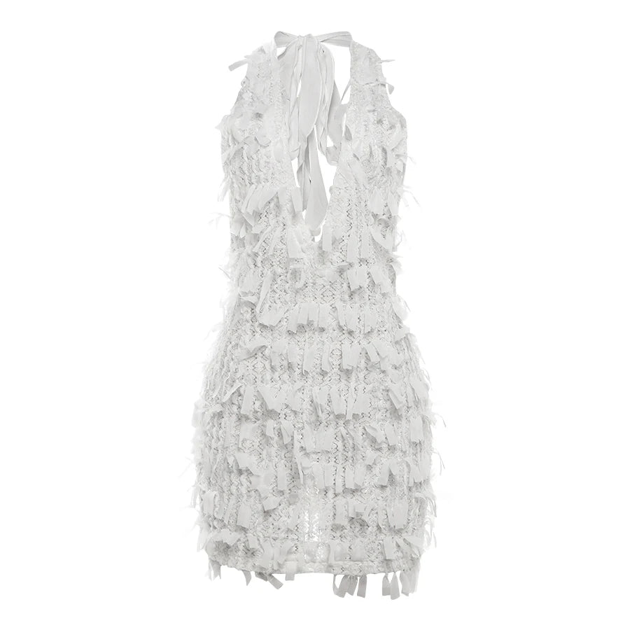 Sexy Halter Tassel Dress