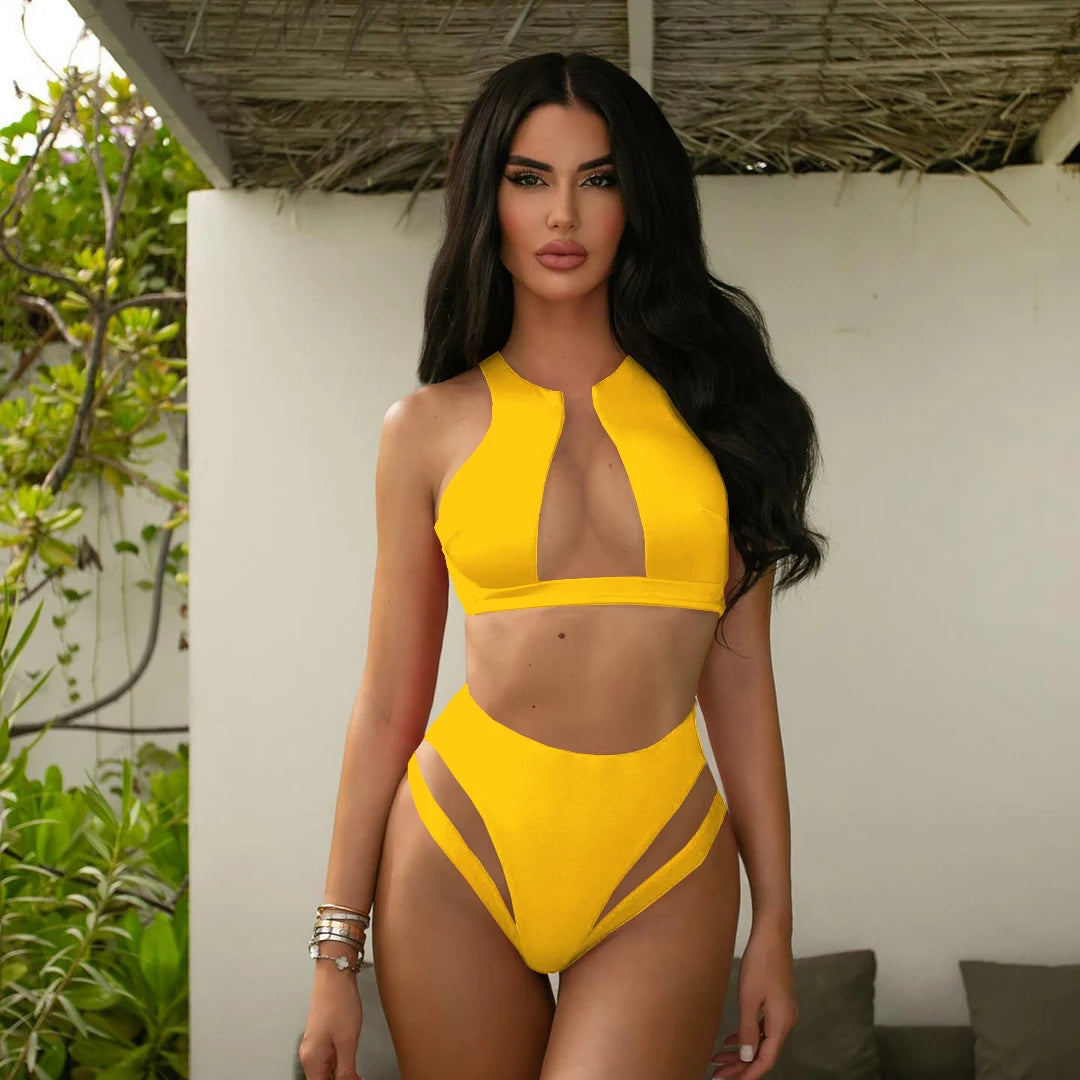 "'25 High Waist" Brazilian Bikini Set