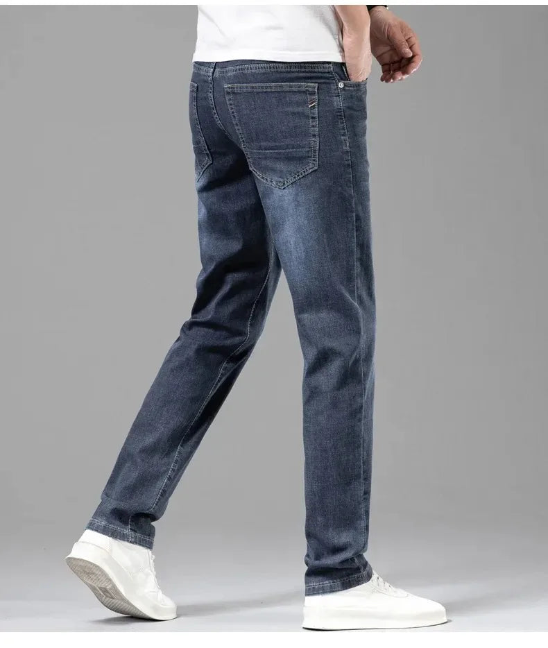 Men's Elastic Straight Leg Jeans