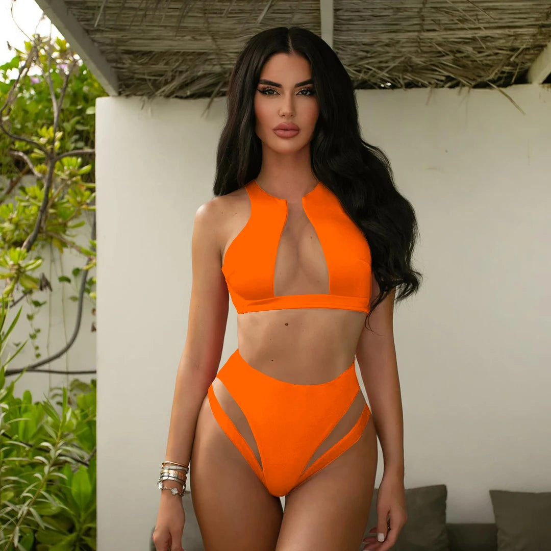 "'25 High Waist" Brazilian Bikini Set
