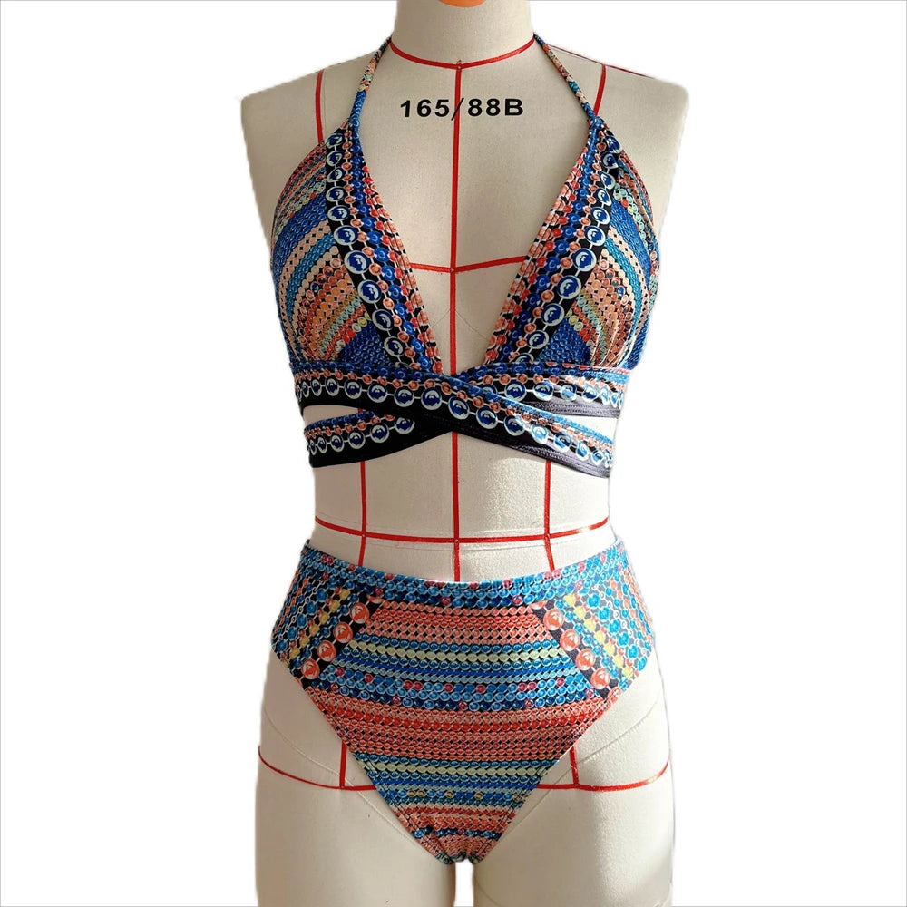"3pc Retro Shawl" Swim Set
